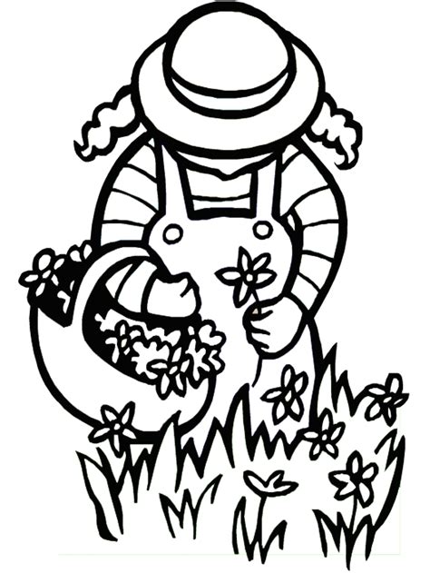 spring coloring sheets  girls spring flower coloring pages