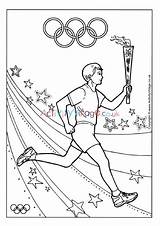 Olympiques Olympique Torch Banderas Coloriage Olympiades Olímpicos Dessin Workinghours sketch template