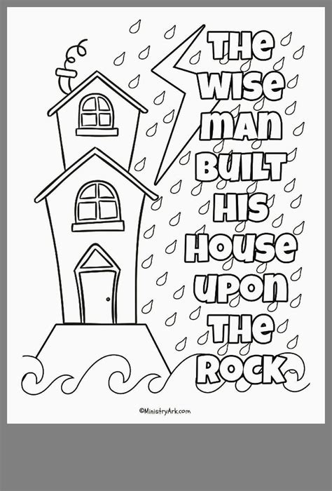 wise man built  house coloring pages