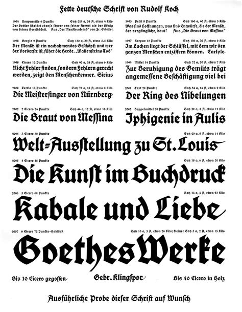 rudolf kochs deutsche schrift typeface family  gebr klingspor