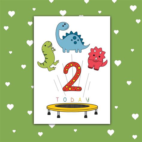 dinosaur birthday card kids birthday card boy birthday card etsy