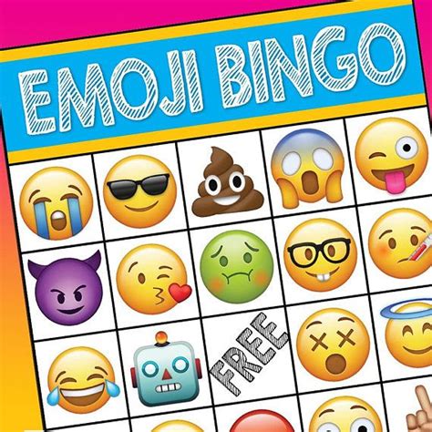 emoji printable bingo cards     emoji bingo bingo cards