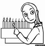 Coloring Candle Lighting Hanukkah Pages Menorah Thecolor sketch template