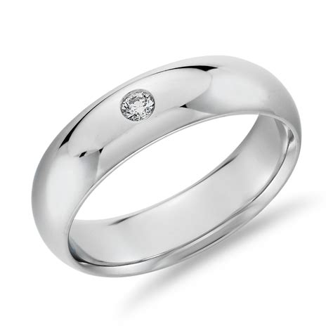 single diamond comfort fit wedding ring  platinum mm blue nile