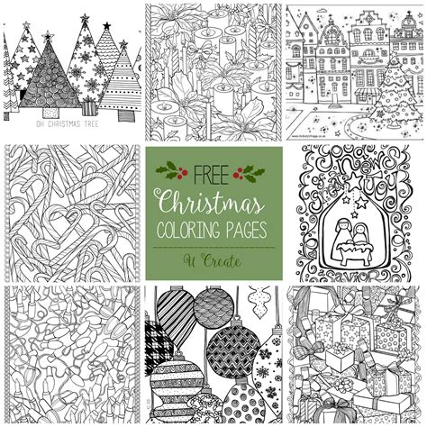 christmas adult coloring pages  create