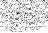 Minion Coloriage Minons Bananes Pluie Despicable Ausmalbilder Infanzia Children Gru Villano Favorito Ciel Tombant Banane Adults Ritorno Unverbesserlich Bananas Coloriages sketch template