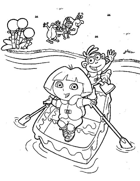 dora coloring pages birthday printable