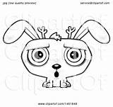 Evil Illustration Cartoon Jackalope Surprised Royalty Clipart Cory Thoman Lineart Vector Scared Rabbit Bunny Clipartof sketch template