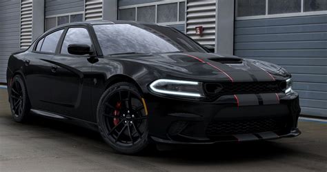 dodge unveils charger hellcat octane edition  sinister satin black stripes  red accents