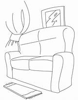 Coloring Couch Pages Furniture Sofa Comfy Big Popular Template Books Colouring sketch template