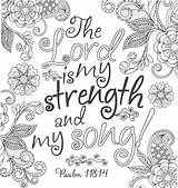 Strength Lord Psalm Song Coloring Pages Sing sketch template