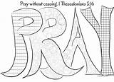 Pray Coloring Without Ceasing Pages Melindatodd sketch template