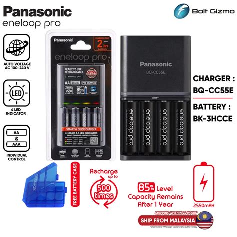 Panasonic Eneloop Pro Rechargeable Battery Aa Set With Quick Charger K
