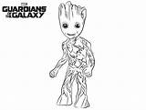 Groot Coloring Galaxy Pages Guardians Baby Kids Color Printable Print sketch template