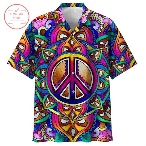 peace sign clip art trippy psychedelic hawaiian shirt home decor