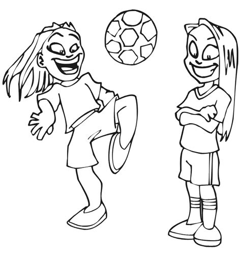 soccer coloring page  girl players
