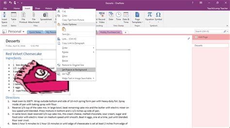 set  picture   background  onenote tutorial