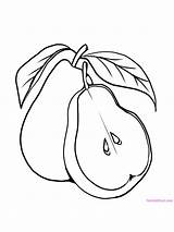 Pear Coloring Printable Pages Cartoon Pdf sketch template