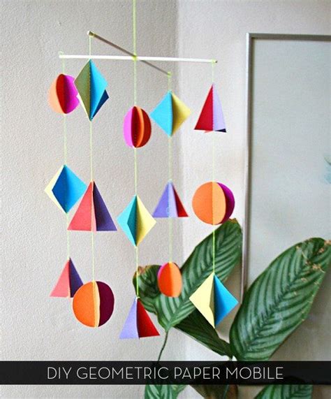 colorful diy geometric paper mobile