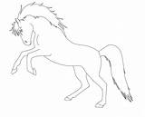 Horse Deviantart Coloring Pages Rage Line Lineart Rearing sketch template