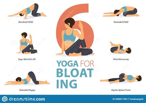 yoga poses  asana posture  workout  yoga  bloating concept