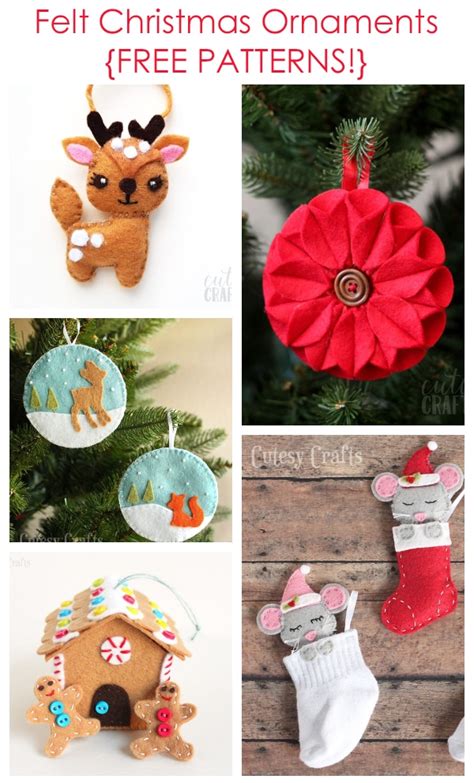 felt christmas ornament patterns cutesy crafts