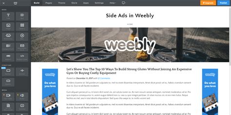 put ads   sides   weebly site editor tricks