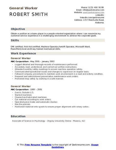 general job resume