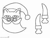 Cat Coloring Pete Christmas Pages Paper Craft Printable Kids Adults sketch template