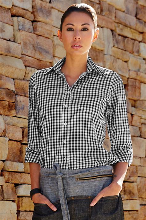 Purebliss 2017 pearl gingham puff ruffle sleeve blouse