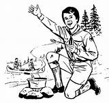 Scouts Boy Coloring Pages Cooking Job sketch template
