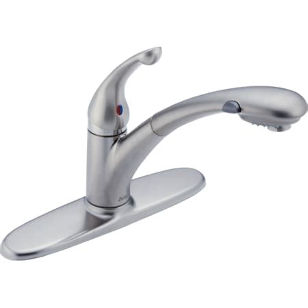 delta  arwe dst arctic stainless signature pull  kitchen faucet water efficient