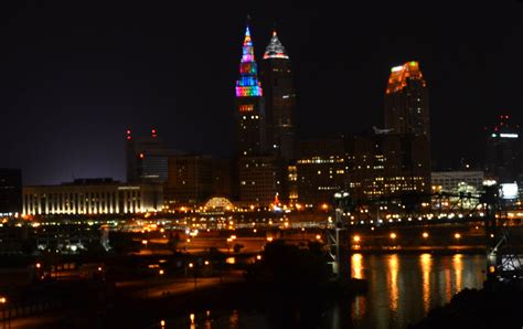 Cleveland Ohio Night Skyline Flickr Photo Sharing