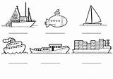Barcos Tipos Diferentes Pintar Crucero Barco Fluvial Ninos Carguero Pasajeros Vela sketch template