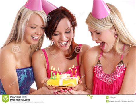 Happy Girls Having A Birthday Party Stock Image Image 13742563