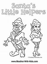 Elves Elf Helpers Coloringsheets sketch template