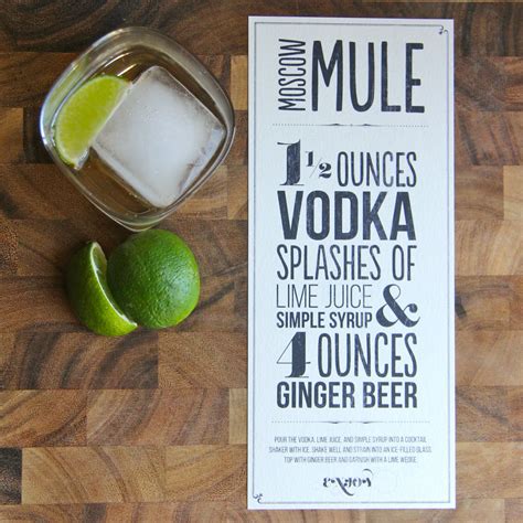 moscow mule recipe typographic design  print  designsbykatienoel