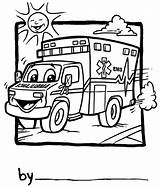 Ambulance Drawing Cartoon Coloring Kids Aid Clipart Ems First Pages Gif Cliparts Kid Library Detail Paramedics Sheets sketch template