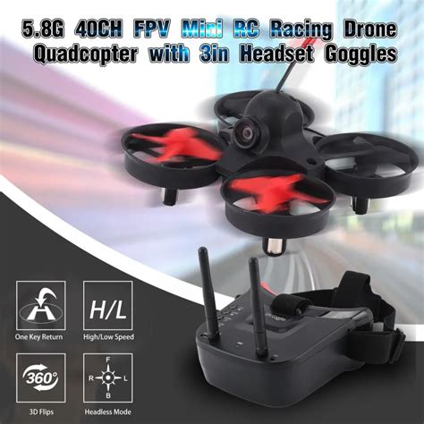 rc racing drone fpv camera mini rc racing drone quadcopter aircraft  headset auto searching