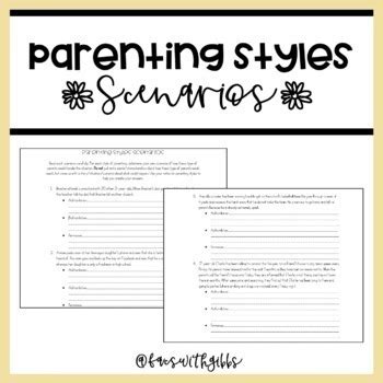 parenting styles scenarios ready  print  version tpt