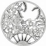 Mandala Coloring Pages Flower Spring Colouring Printable Adult Color Rocks Scene Pattern Choose Board Quote sketch template