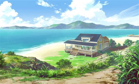 Anime Beach Background Anime Ocean Wallpapers Top Free Anime Ocean