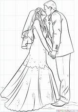 Bride Coloring Groom Wedding Pages Draw Drawing Printable Step Kids Colouring Tutorials Supercoloring Adult Color Barbie Sheets Adults Colours Books sketch template