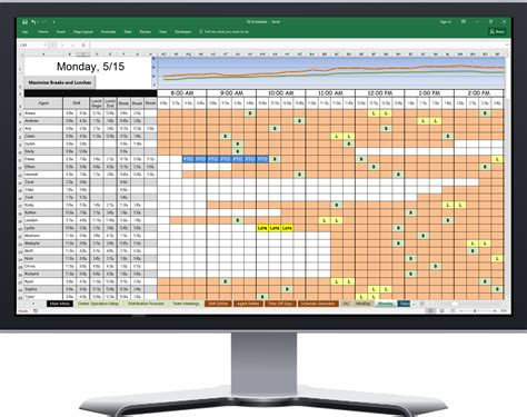 powerful excel based scheduler  call center agent schedules