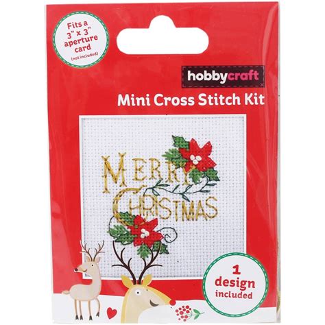 merry christmas cross stitch kit    cm hobbycraft christmas cross cross stitch