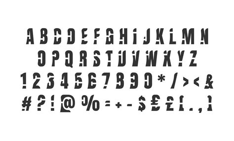 black bold cut style alphabet set  vector art  vecteezy