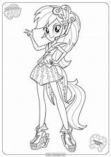 Rainbow Coloring Equestria Pages Girls Rocks Mlp Pony Little Di sketch template