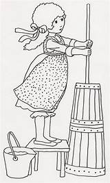 Butter Churn Churning Clipart Girl Embroidery Clip Coloring Flickr Pages Via People Colouring Choose Board Clipground Designs sketch template
