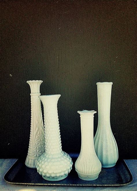 White Milk Glass Vases Milkglass Bud Vase Collection