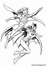 Coloring Pages Batgirl Supergirl Batwoman Printable Fly Kids Superheroes Super Girl Superhero Color Batman Print Girls Book Duo Deadly Woman sketch template